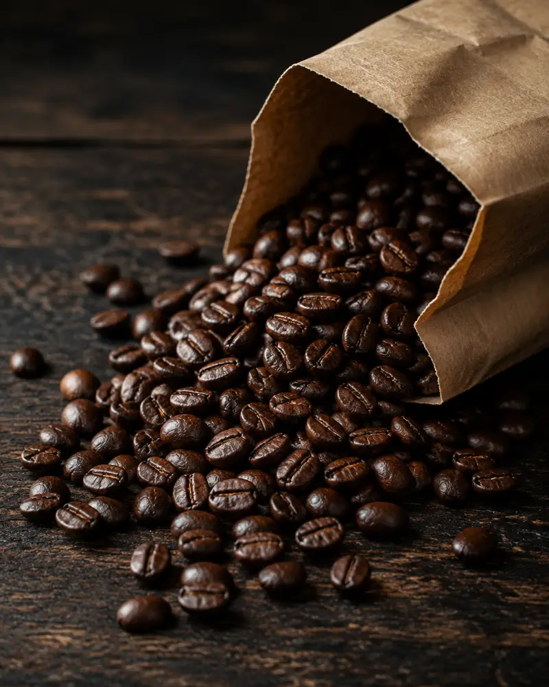 Granos de café tostado